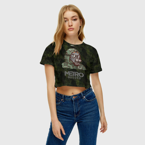 Женская футболка Crop-top 3D Metro Stalker, цвет 3D печать - фото 3