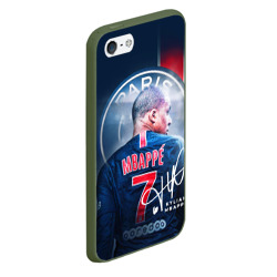 Чехол для iPhone 5/5S матовый Килиан Мбаппе, PSG - фото 2