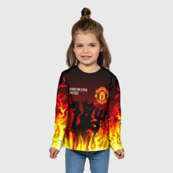 Детский лонгслив 3D Manchester united дьявол - фото 2