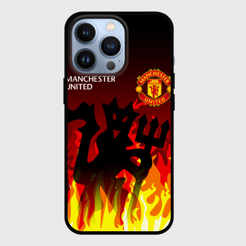 Чехол для iPhone 13 Pro с принтом Manchester united дьявол, вид спереди #2