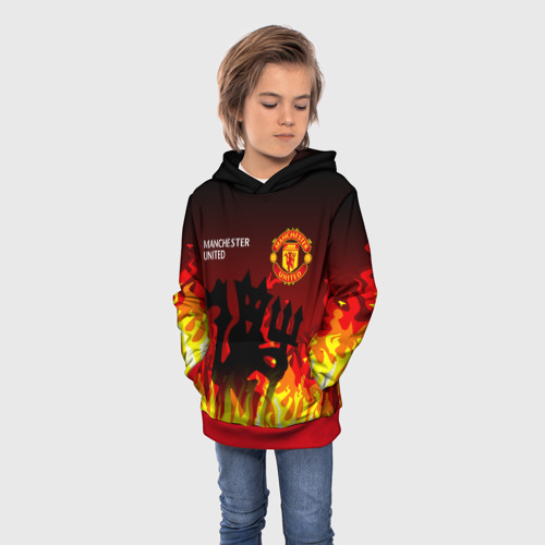 Детская толстовка 3D Manchester united дьявол, цвет красный - фото 3
