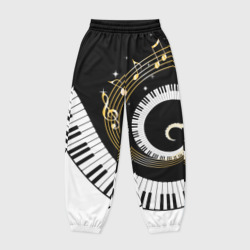 Женские джоггеры оверсайз 3D Музыкальный узор
