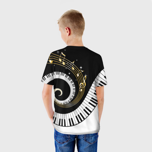 Детская футболка 3D Музыкальный узор, цвет 3D печать - фото 4
