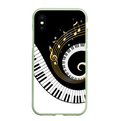 Чехол для iPhone XS Max матовый Музыкальный узор