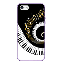 Чехол для iPhone 5/5S матовый Музыкальный узор