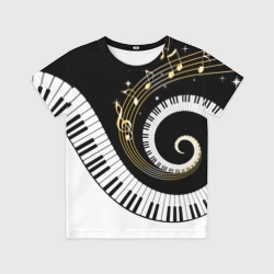Детская футболка 3D Музыкальный узор