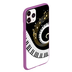 Чехол для iPhone 11 Pro Max матовый Музыкальный узор - фото 2
