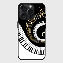 Чехол силиконовый для Apple iPhone 15 Pro матовый Музыкальный узор