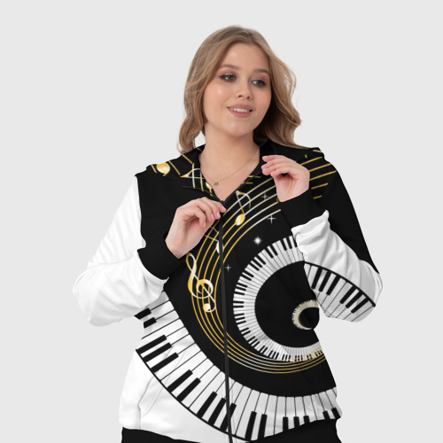 Женский костюм 3D Музыкальный узор, цвет черный - фото 7