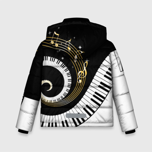 Зимняя куртка для мальчиков 3D Музыкальный узор, цвет черный - фото 2