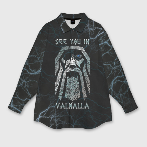 Мужская рубашка oversize 3D с принтом See you in Valhalla, вид спереди #2
