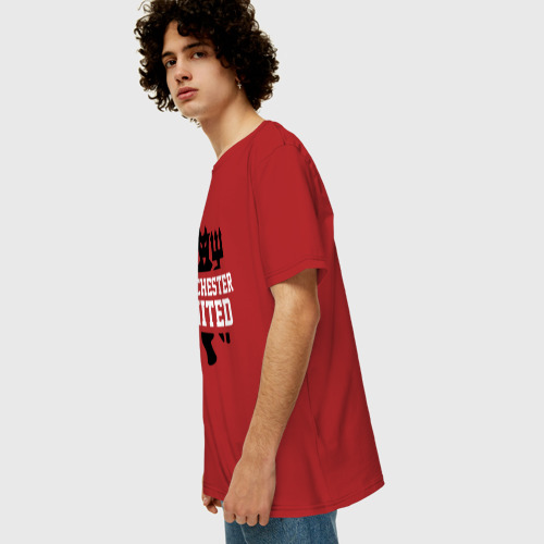 Мужская футболка хлопок Oversize Манчестер Юнайтед Red Devils, цвет красный - фото 5