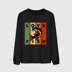 Мужской свитшот хлопок Love fish Люблю рыбу