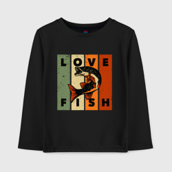 Детский лонгслив хлопок Love fish Люблю рыбу