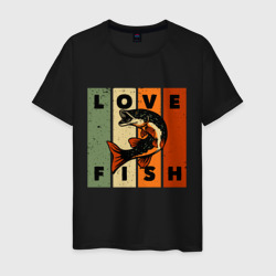 Мужская футболка хлопок Love fish Люблю рыбу
