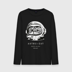 Мужской лонгслив хлопок Astronaut cat кот космонавт