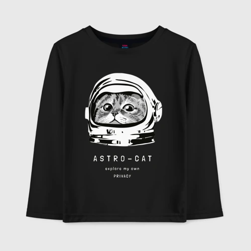 Детский лонгслив хлопок ASTRONAUT CAT КОТ КОСМОНАВТ