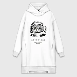 Платье-худи хлопок ASTRONAUT CAT КОТ КОСМОНАВТ