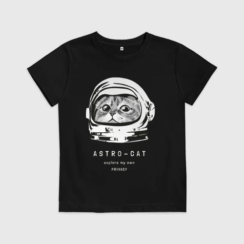 Детская футболка хлопок ASTRONAUT CAT КОТ КОСМОНАВТ