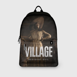 Рюкзак с принтом Resident evil village для любого человека, вид спереди №3. Цвет основы: белый