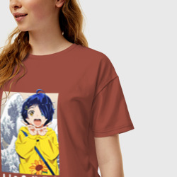 Женская футболка хлопок Oversize Приоритет чудо-яйца Ai Ohto - фото 2