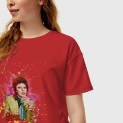 Женская футболка хлопок Oversize David Bowie Art - фото 2