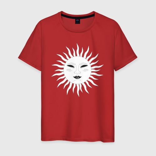 Мужская футболка хлопок Солнце таро, цвет красный