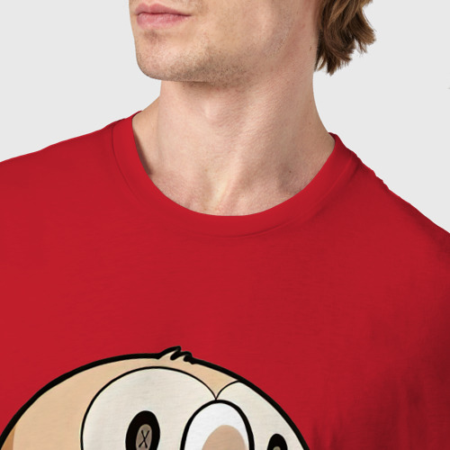 Мужская футболка хлопок Пикачу    совенок, цвет красный - фото 6