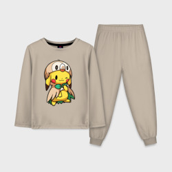Детская пижама с лонгсливом хлопок Пикачу    совенок