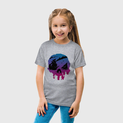 Детская футболка хлопок Море воров, цвет меланж - фото 5