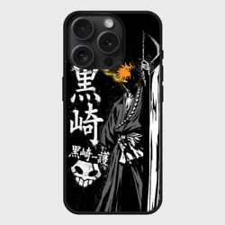 Чехол силиконовый для Apple iPhone 15 Pro матовый Bleach, Ичиго с мечом