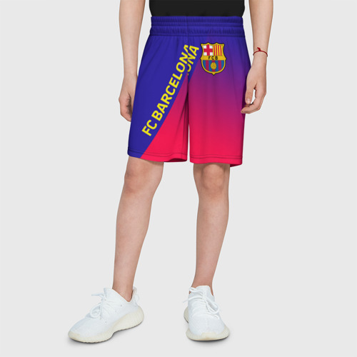 Детские спортивные шорты 3D FC Barcelona ФК Барселона, цвет 3D печать - фото 4