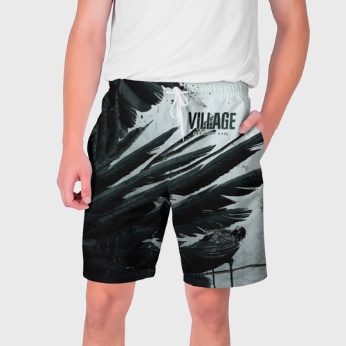 Мужские шорты 3D с принтом Resident Evil Village крылья, вид спереди #2