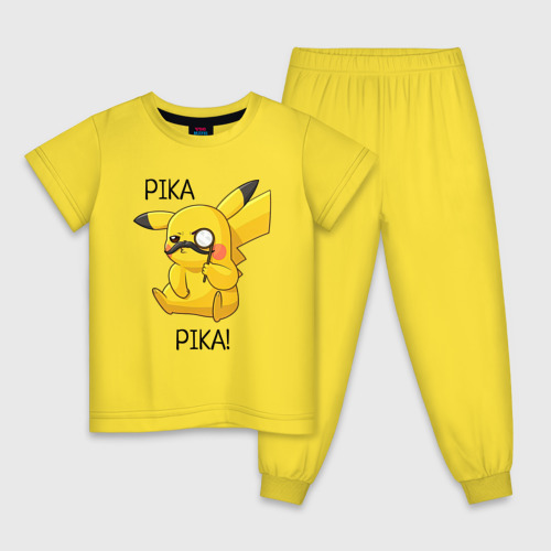 Детская пижама хлопок Детектив   Пикачу, цвет желтый