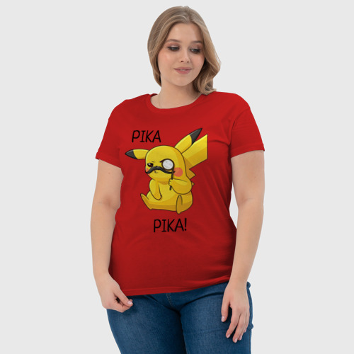 Женская футболка хлопок с принтом Детектив   Пикачу, фото #4