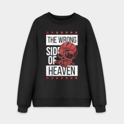 Мужской свитшот oversize без начеса хлопок The wrong side of hell