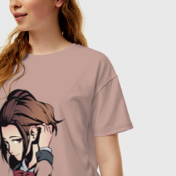Женская футболка хлопок Oversize Сатоми - фото 2