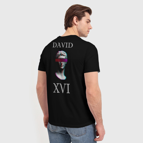 Мужская футболка 3D с принтом DAVID XVI Век, вид сзади #2