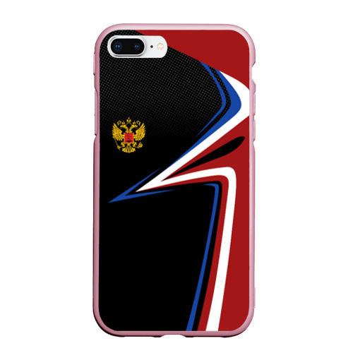 Чехол для iPhone 7Plus/8 Plus матовый с принтом РОССИЯ | RUSSIA UNIFORM, вид спереди #2