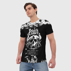 Мужская футболка 3D Чёрный клевер череп демона - фото 2