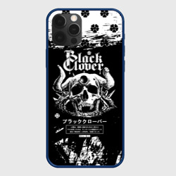 Чехол для iPhone 12 Pro Чёрный клевер череп демона