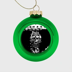 Ёлочный шар стеклянный/пластиковый Чёрный клевер череп демона