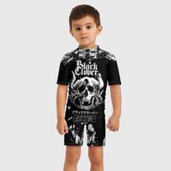 Детский купальный костюм 3D Чёрный клевер череп демона - фото 2