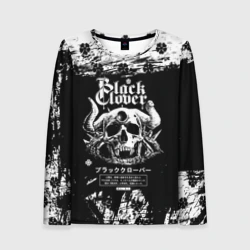 Женский лонгслив 3D Чёрный клевер череп демона