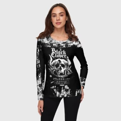 Женский лонгслив 3D Чёрный клевер череп демона - фото 2