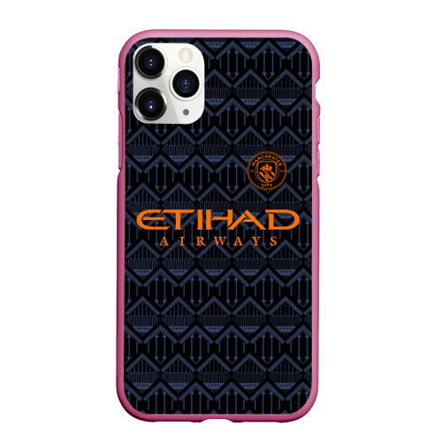 Чехол для iPhone 11 Pro матовый Manchester city Манчестер, цвет малиновый