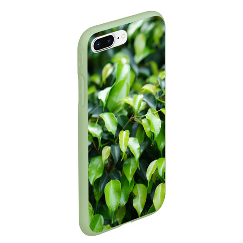 Чехол для iPhone 7Plus/8 Plus матовый Зелёные листья на ветках, цвет салатовый - фото 3
