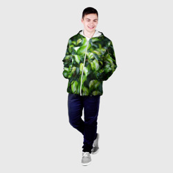 Мужская куртка 3D Зелёные листья на ветках - фото 2