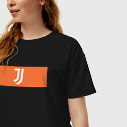 Женская футболка хлопок Oversize Juventus Tee Cut & Sew 2021 - фото 2