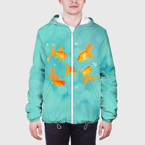 Мужская куртка 3D Золотые рыбки, цвет 3D печать - фото 4
